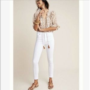 Anthropologie Pilcro and the Letterpress High Rise White Skinny Jeans